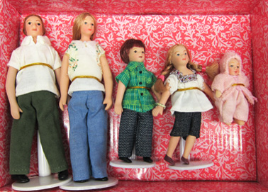 Puppenfamilie 5er Set 10-15cm sommerlich